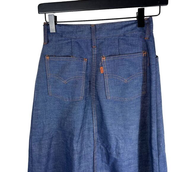 Vintage 1960’s, 1970’s Levi’s Button Down A Line Maxi Skirt Orange Label - Picture 3 of 11